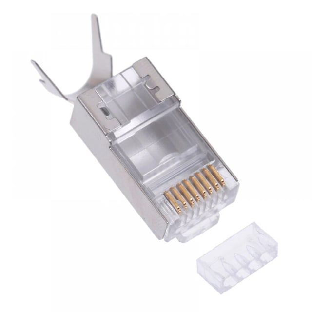 Tortox RJ45 CAT 7 Ethernet Cable Crimp Connectors UTP Network Plug for Solid Wire and Standard Cable - 100 Pcs / Pack - Gaming PC Component | High Performance Hardware
